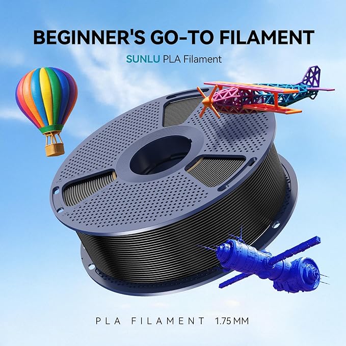 SUNLU PLA 3D Printer Filament PLA Filament 1.75mm, Neatly Wound 3D Printing Filament 1.75mm, Dimensional Accuracy +/- 0.02 mm, Fit Most FDM 3D Printers, 1kg Spool (2.2lbs), Lavender Purple