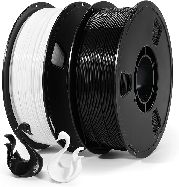 Dynta PLA 3D Printing Filament 1KG - 1.75mm High Precision ±0.02mm 3D Printer Filament, Compatible with Creality Ender-3 V3, Prusa Mini+, Perfect for Beginners and Hobby DIY Users, Black & White
