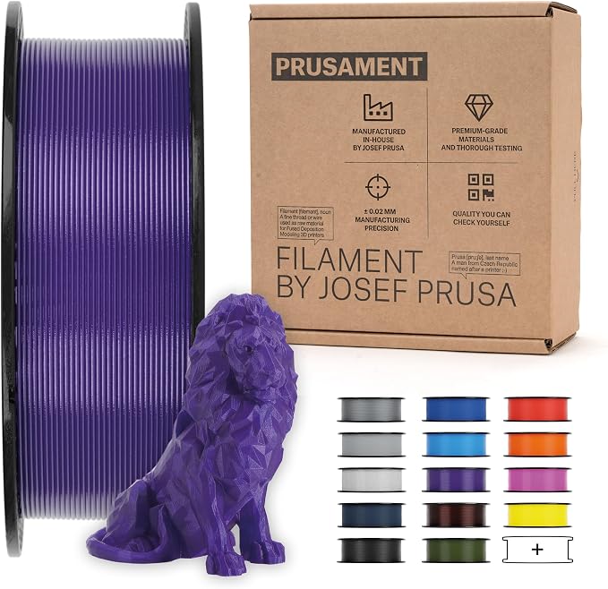 Prusament Premium PLA Galaxy Purple 1.75mm 1kg 3D Printer Filament | PLA filament with ±0.02 mm precision, low warping, and reliable, tangle-free printing for beginners and professionals.
