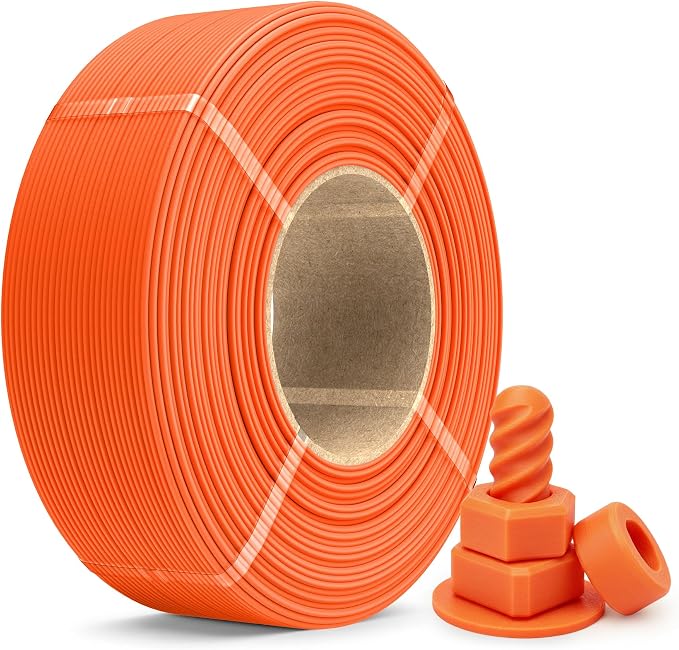 SUNLU PETG Filament Refill 1.75mm 1KG, High Speed 3D Printer Filament Refill, No-Spool Matte PETG Refill for Reusable Spools Compatible with Bambu Labs Filament Printer, 1KG/Roll (Matte Orange)