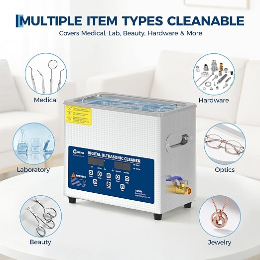 6L Heated Ultrasonic Cleaner – Professional Digital Timer & Stainless Steel Tank, Heavy-Duty Cleaning Machine for Auto Parts, Jewelry, Glasses & Industrial Components | Heated Ultrasonic Cleaner,Professional Digital Timer&Stainless Steel Tank