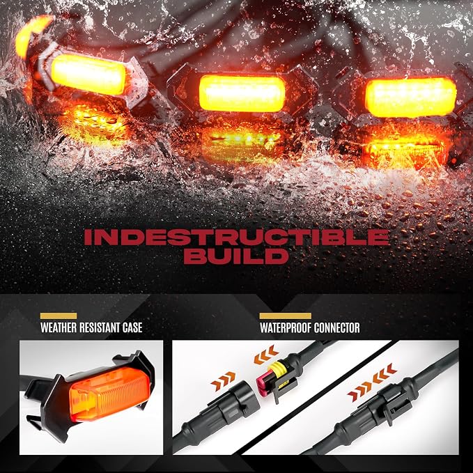 OPT7 Amber Grille Lights & Multicolor 12" Engine Bay Lignts Bundle Kit for Tacoma TRD 2016-2023, Truck Front Grill Lighting Pod, Under Hood LED Strip Decoration