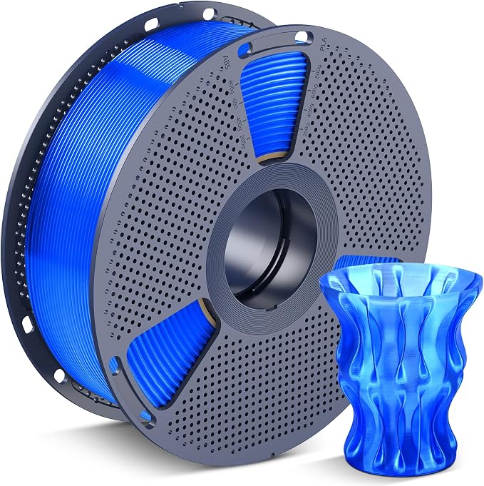 SUNLU 3D Printer Filament, Neatly Wound PLA Filament 1.75 mm, Dimensional Accuracy +/- 0.02mm, Fit Most FDM 3D Printers, 1kg Spool (2.2lbs), 330 Meters, Transparent 3D Printing Filament, Clear Blue