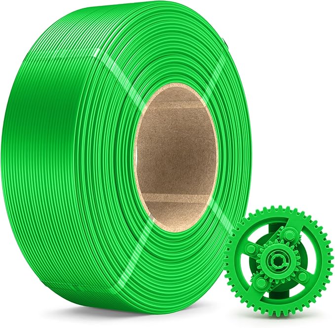 SUNLU PLA+ Refill Filament Refill 1.75mm 1KG, 3D Printer Filament PLA Plus, No-Spool PLA Plus Filament for Reusable Spools Compatible with Bambu Labs Filament, 1KG Roll, Green