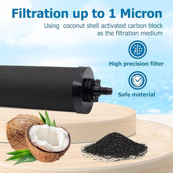 Water Filter Replacement for Berkey® BB9-2 Black Carbon Filters | Compatible with Berkey Gravity Water Filter System, Pack of 4