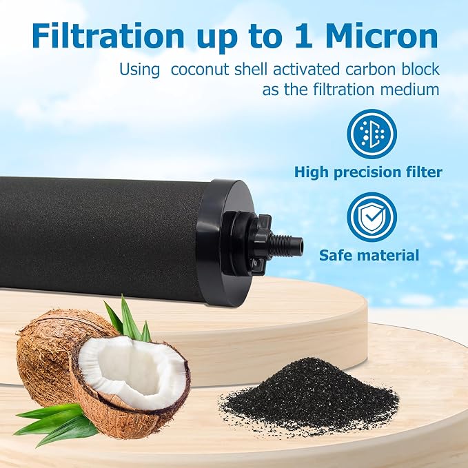 Water Filter Replacement for Berkey® BB9-2 Black Carbon Filters | Compatible with Berkey Gravity Water Filter System, Pack of 2