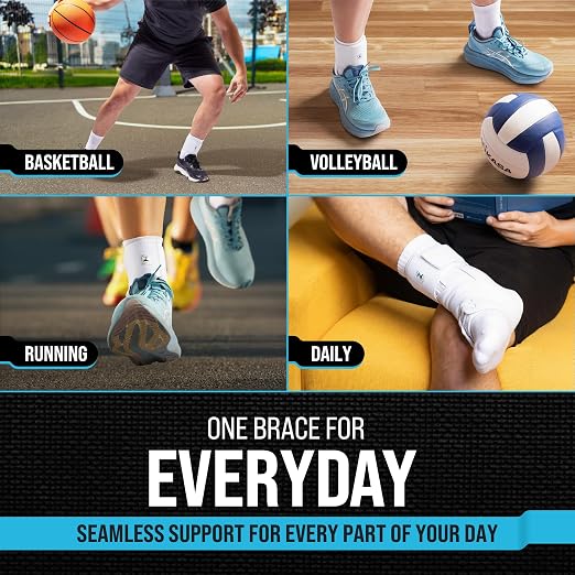 Z ATHLETICS Ankle Brace for Women & Men - Lace Up Adjustable Support with Side Stabilizers for Sprained Ankle, Achilles Tendonitis Relief | Basketball, Volleyball, Running & Sports Recovery