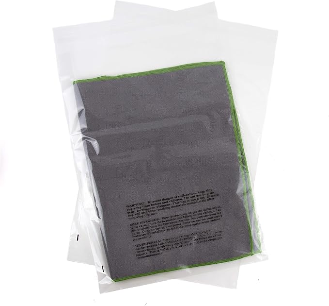 14x20 Poly Bags w Suffocation Warning 200 Pack Large Clear Bags Strong Seal