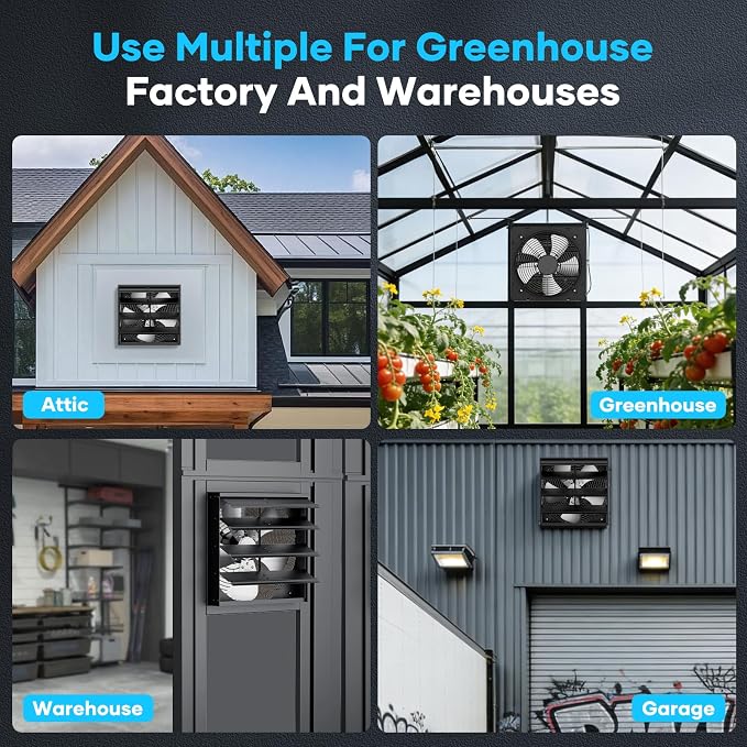 10" Variable Speed Fan - Smart EC Motor, 18-Speed PWM Control | Greenhouse and grow tent use. Pure copper core brushless motor. 40% energy savings. 45dB quiet. Remote control included.
