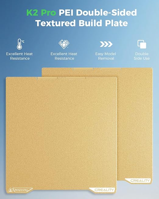 Creality Official K2 Pro Build Plate, 310x325mm Textured PEI Sheet, Double Sided Magnetic Flexible Removable Spring Steel Printing Plate 3D Printer Bed Plate (Without Magnetic Base)