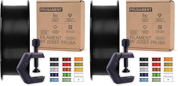 Prusament Jet Black, PETG Filament 1.75mm 1kg Spool (2.2 lbs), Diameter Tolerance +/- 0.02mm (Pack of 2)