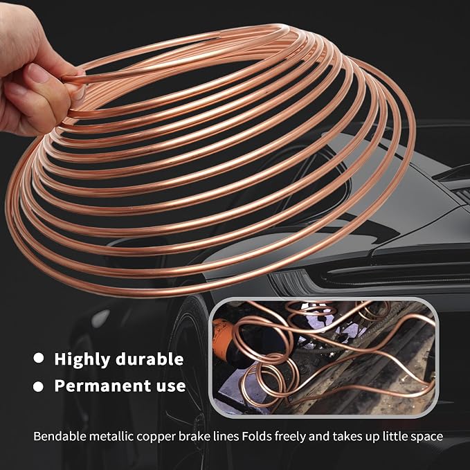 2026 New Double & Single Brake Line Flaring Tool Kit,Professional 3/16 Brake Line Kit with Tube Cutter and 5 Adapters(3/16",1/4",5/16",3/8",1/2"),Durable Brakes Lines Repair Kits