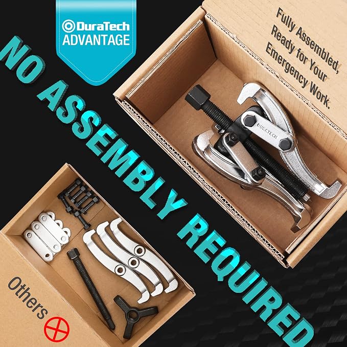 DURATECH 4-Inch 3-Jaw Gear Puller, Removal Tool for Gears, Pulleys, Bearings and Flywheels, Fully Assembled, CR-V Steel