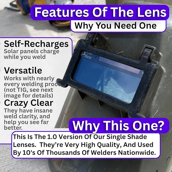 Ridge Products | HD Shade 9 Auto Darkening Welding Lens | Cool Blue Welding Lens 2x4 1/4 | Shade 9 Welding Lens Auto Darkening | Perfect for a Sugar Scoop Welding Hood or Pancake Welding Hood