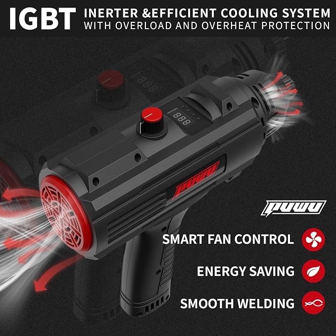 Portable Handheld Welding Machine - 110V IGBT Inverter Welder with Digital Display, 20-120A (Full Current Control) ARC STICK Welder Gun, Hot Start & Anti-Stick for 3/32"& 1/8" Welding Rods