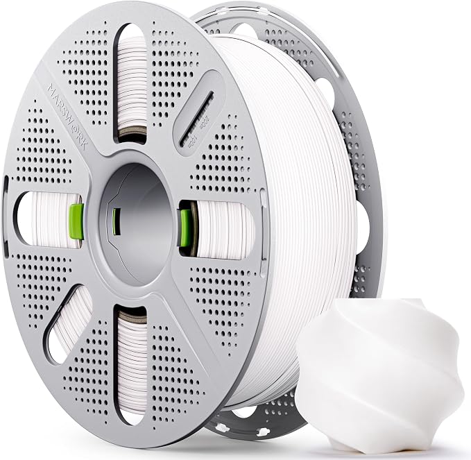 PLA Basic, Pre-Dried Filament with Quick-Swap Reusable Spool 1kg (2.2lbs), 1.75mm 3D Printing Filament, Compatible with Bambu Lab 3D Printers – White
