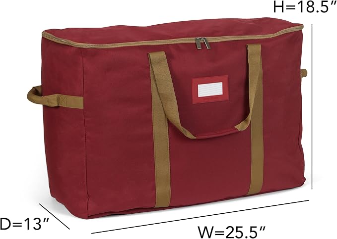 Covermates Keepsakes Treasurekeeper Storage Bag - Carrying Handles, ID Window - Holiday Storage, Red