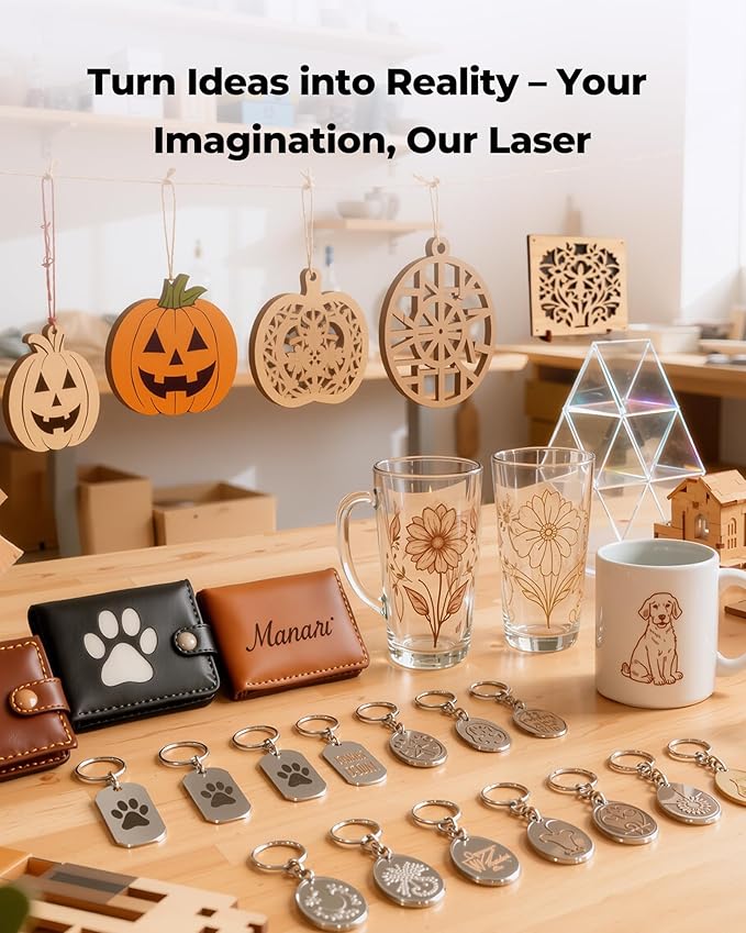 ACMER S1 Laser Engraver, 6000mW Laser Engraver Machine Higher Accuracy Lazer Cutter and Engraving Machine with Working Area 130x130mm,0.04mm Laser Spot Engraving Machines & Tools
