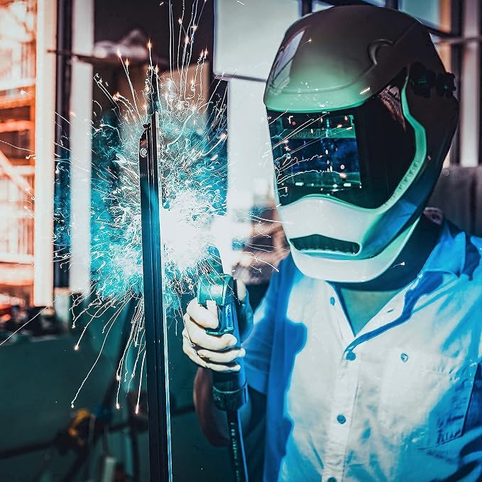 Auto Darkening Welding Helmet: ANSI Z87.1 Certified - True Color Lens - Built for MIG TIG Stick Pros