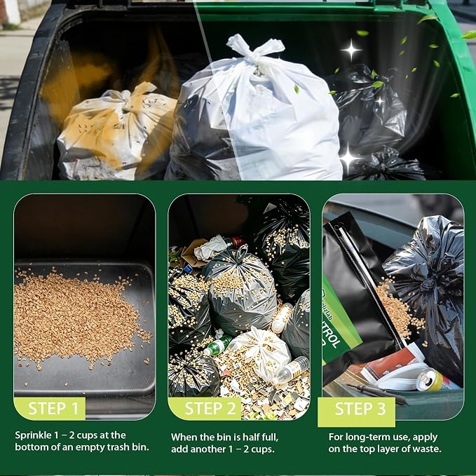 Outdoor Trash Can Deodorizer 6 lbs, Industrial Strength Garbage Can Odor Eliminator & Moisture Absorber for Outdoor Trash Cans, Waste Containers & Recycling Bins, Heavy Duty Long Lasting Odor Control