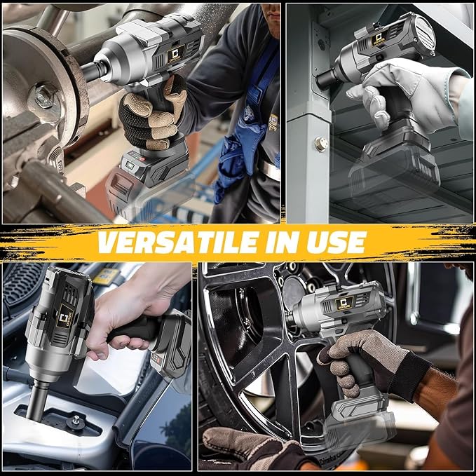 Cerycose Cordless impact Wrench 1/2 inch Compatible with Dewalt 20V Battery, 750FT-LBS (1000N.m) Brushless Electric Impact Gun with LED Work Light & 6 Sockets, High Torque Impact Driver, Bare Tool
