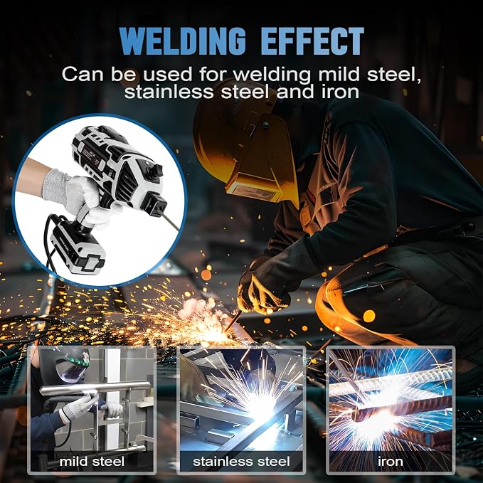 Portable Welding Machine, 110V IGBT Inverter Handheld Welder for 1/16"-1/8" Welding Rods, 20-120A Portable ARC Welder for Fence Repair and Metal Welding