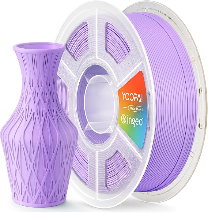 PLA+ Matte Filament 1.75mm, Soft Matte Finish, Reduced Layer Lines, 1KG (2.2lbs) 3D Printer PLA Filament, Dimensional Accuracy +/- 0.02 mm, Lilac Purple