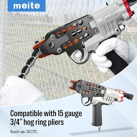 meite 15 Gauge 3/4" Hog Rings, Galvanized Hog Ring Staples for SC7C, SC7C-I2 Hog Ring Stapler, C Ring Staples for Mattress Springs, Seat Assembly, Wire Cages (2,000 Counts)