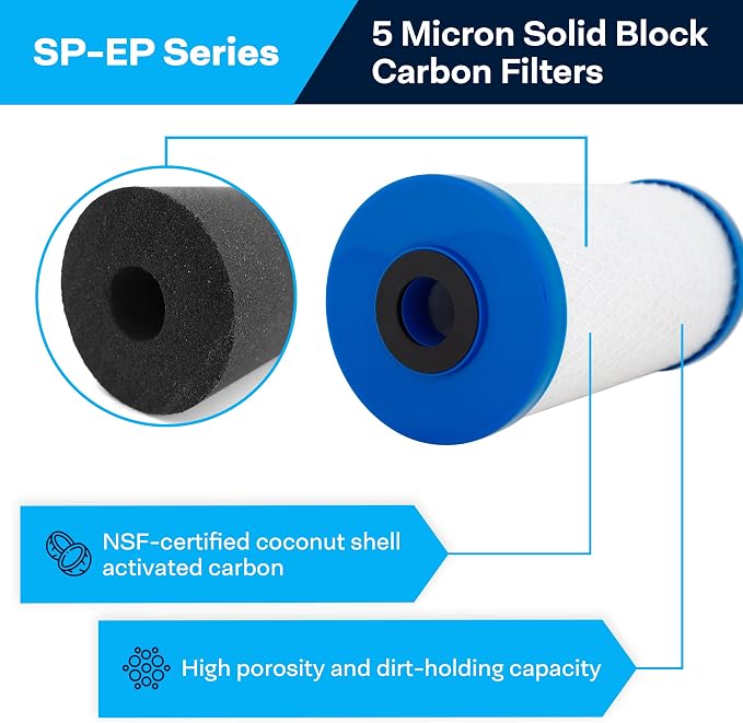SpiroPure 10x4.5 5 Micron Carbon Block Filter EP-BB CB-45-1005 (6 Pack)