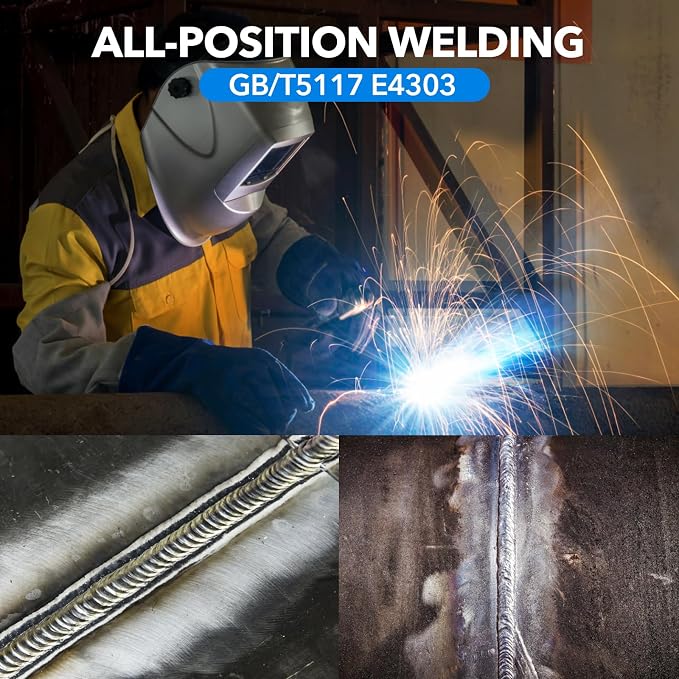 110V 120Amp Welding Machine Handheld Portable ARC Welder Gun Hand Held Welder Machine & 3/32" Stick Welding Electrode Rods 1LB