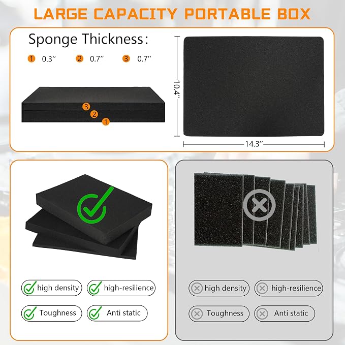 15 Inch Aluminum Carrying Case 15 X 11 X 4.3 Inch Ideal for Microphone & Camera Gear Transportation, DJ Mixer Case with Customizable Pre-Diced Foam, Black