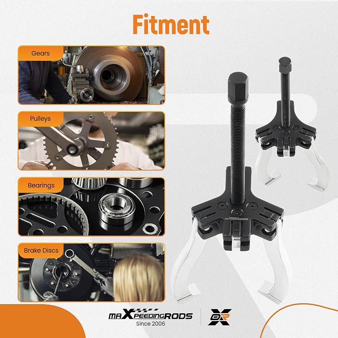 maXPeedingrods 2 or 3 Jaw Gear Puller Set, 3" and 7" Pulley Puller Tool, 2 Pcs External and Internal Ratcheting Puller Set