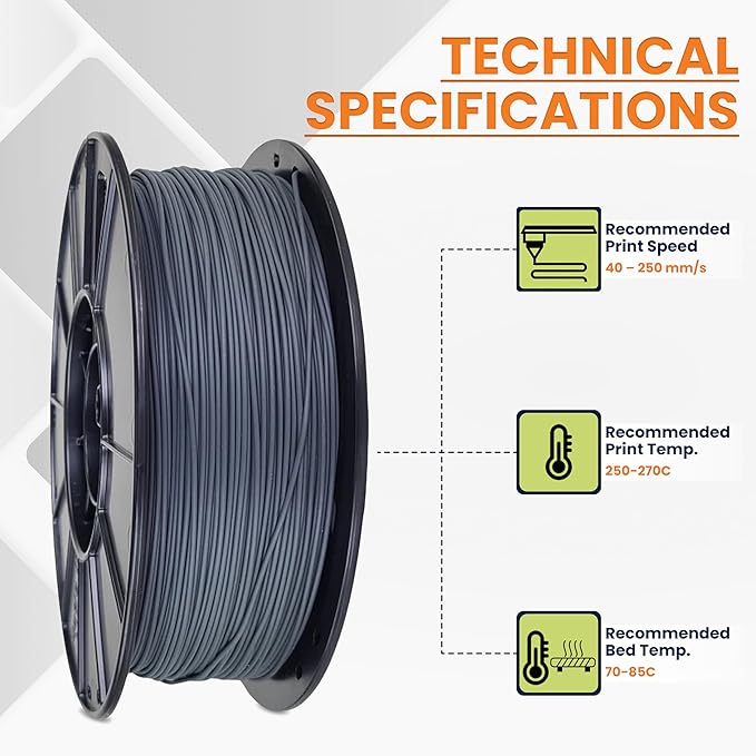 3D-Fuel Tough Pro PCTG Filament for 3D Printing, Better, Charcoal Gray