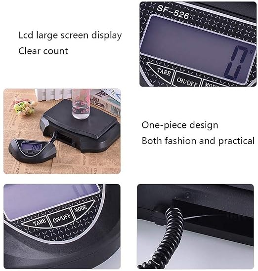 Postal Scale Weigh Easy Use Digital Shipping, 30 kg / 66 lbs Capacity, Parcel Scale with Cable and Extendable Cord E-Commerce Seller Tool 526B