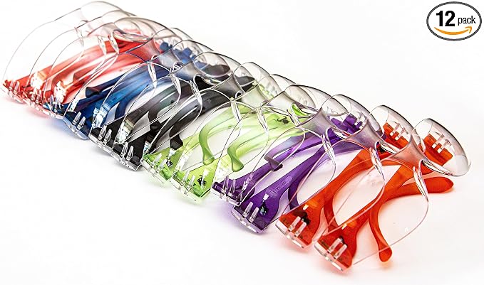 G & F Products - 13016-NEW 13016NEW Safety Goggles with 99% Protection Against UV-A, B & C Rays, Impact, & Ballistic Resistant & Clear Lenses 12 Count (Pack of 1) unisex