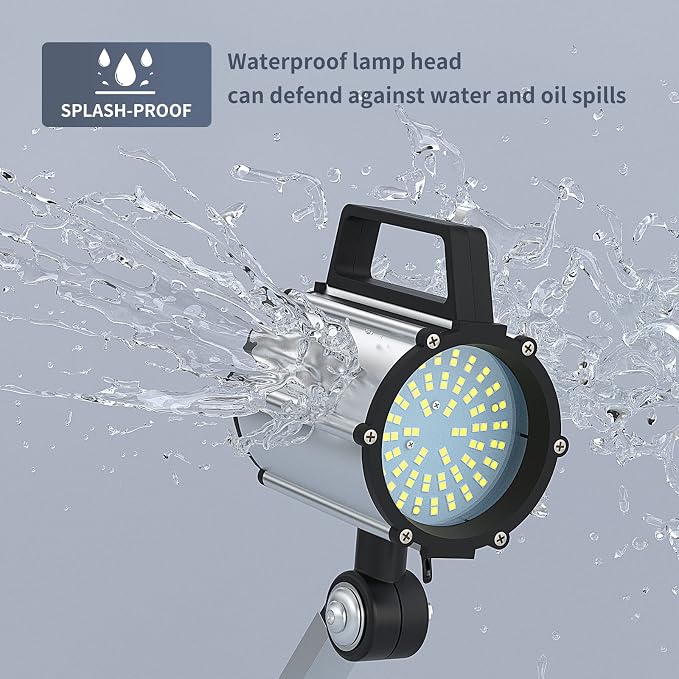 YouTeMei Led Machine Light Flex Arm Machine Lights Multipurpose Waterproof Lathe Light Drill Press Lights 18W, Warm and Cold Work Light