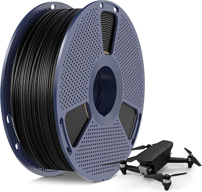 SUNLU Carbon Fiber PLA, Strong and Lightweight PLA 3D Printer Filament, PLA Filament 1.75mm Dimensional Accuracy +/- 0.02 mm, Neatly Wound 3D Printing Filament, 1KG Spool. (Black)