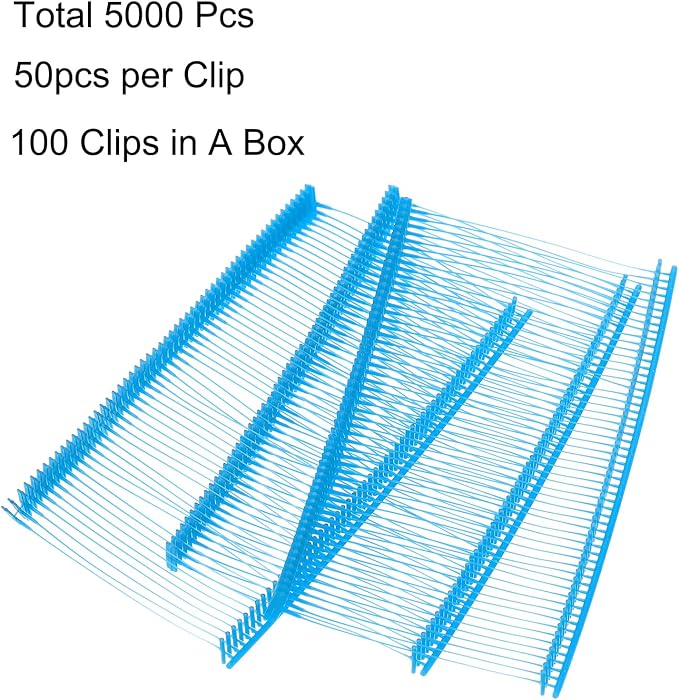 uxcell 50mm Tag Pins 2" Tagging Barbs Clothes Fasteners Tag Attachments for Clothes 5,000pcs, Sky Blue