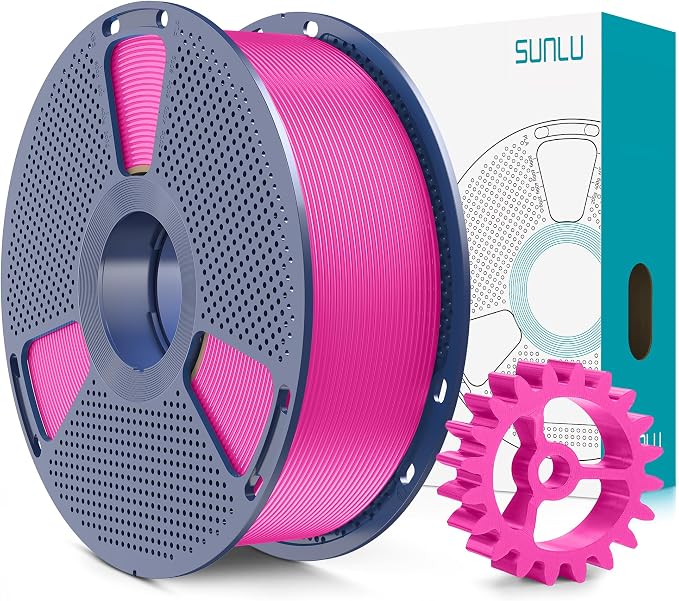 SUNLU PLA+2.0 3D Printer Filament, Upgrade PLA+ Filament 1.75mm, Tougher and Stronger, Neatly Wound Filament, Dimensional Accuracy +/-0.02mm, 1KG Spool(2.2lbs), Magenta