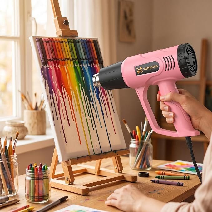 Heat Gun Kit with Mini Heat Gun, 900W & 330W Dual Temperature Hot Air Gun Set with 4 Nozzles, Heat Shrink Tubes, Scraper & Tool Box for Crafts, Resin, Vinyl Wrap, Soldering and Phone Repair