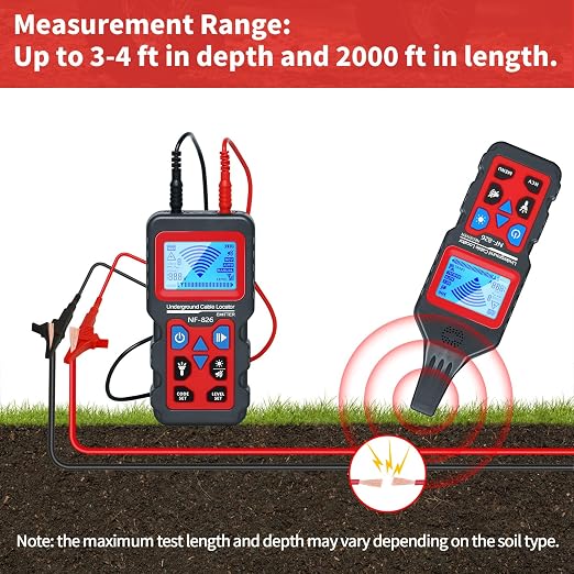 Underground Cable Locator, Rocky Mars Cable Tester Wire Tracker | NF826 Underground Wire Locator for Dog Fence Cables, Test Short Circuit Breaker of Wall