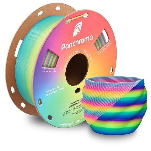 Polymaker Panchroma Luminous PLA Filament 1.75mm for 3D Printing, Rainbow | Neatly Wound, Glow in the Dark PLA 1kg, Easy Print & Smooth Feeding, Compatible with Bambu Lab & Most 3D Printers
