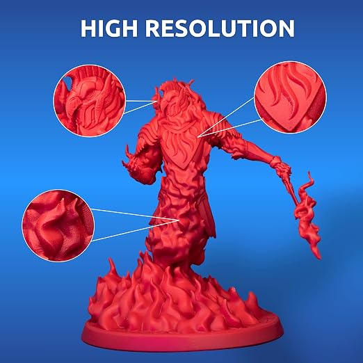 TGM-7 3D Printing Resin for Tabletop Miniatures – Tough, High Resolution, Low Odor, Fast Curing (Red, 1 kg)
