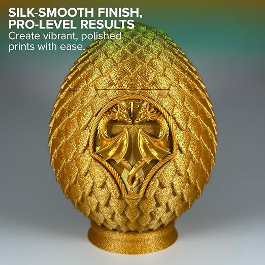 Polymaker Panchroma Silk PLA Filament 1.75mm for 3D Printing, 1kg, Gold | Neatly Wound, High-Gloss Finish PLA, Easy Print & Smooth Feeding, Compatible with Bambu Lab & Most 3D Printers