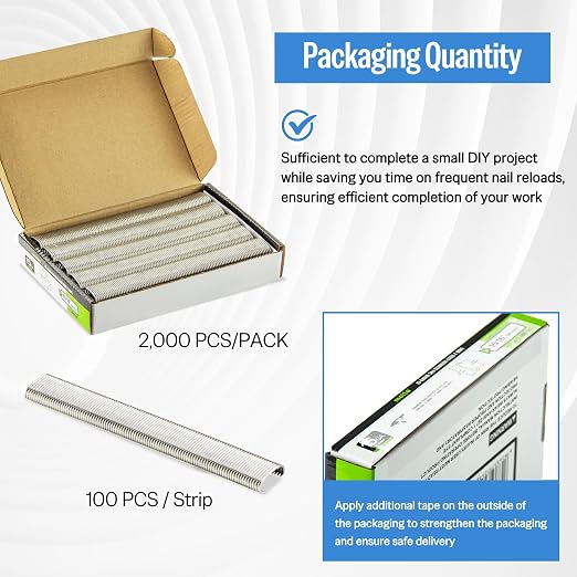 meite 15 Gauge 3/4" Hog Rings, 304 Stainless Steel Hog Ring Staples for SC7C Hog Ring Stapler, C Ring Staples for Construction Mesh, Livestock Fencing, Fishing Traps (2,000 Counts)