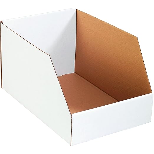 Partners Brand PBINJ121810 Jumbo Open Top Bin Boxes, 12" x 18" x 10", Oyster White (Pack of 25)