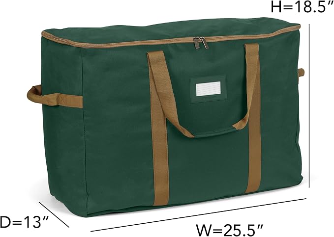 Covermates Keepsakes Treasurekeeper Storage Bag - Carrying Handles, ID Window - Holiday Storage, Green