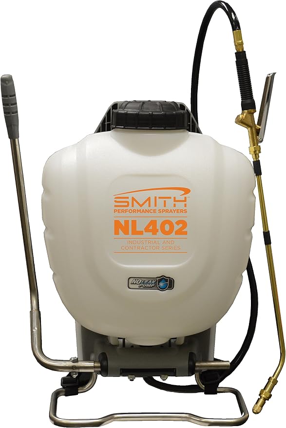 Smith Performance Sprayers NL402 4-Gallon No Leak Backpack Sprayer for Water-Based Cleaners, Sealers, Release Agents and Curing Compounds