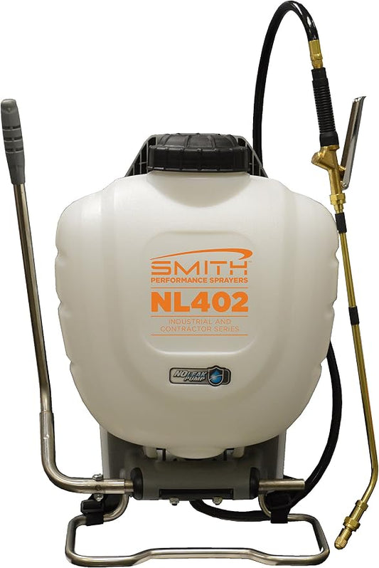 Smith Performance Sprayers NL402 4-Gallon No Leak Backpack Sprayer for Water-Based Cleaners, Sealers, Release Agents and Curing Compounds