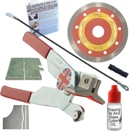Tile Tools Kit 1 Left Handed Tile Cutter Hand Tool 4 1/2 in Thin Diamond Grinder Tile Saw Blade for Corner Cutsand Box Cut Outs in Porcelain Carbide Hacksaw Tile Blade For Notches in Ceramic Wall Tile